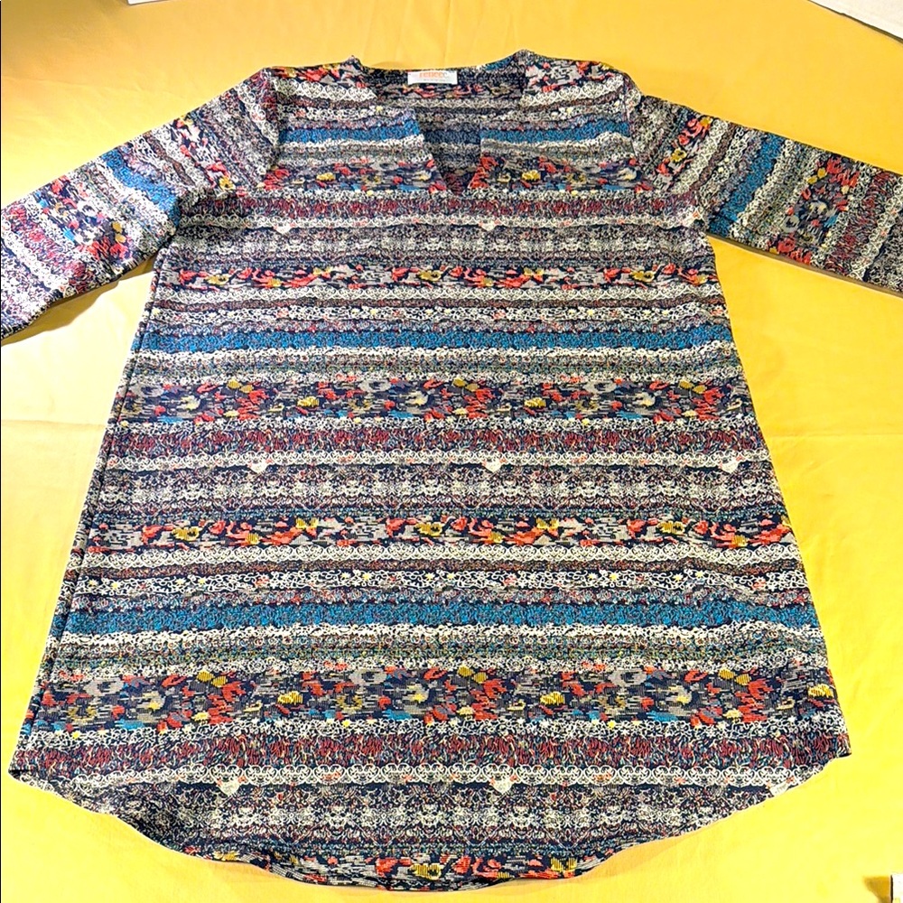 Reneec women’s tunic top geometric print 3/4 slave multicolored pull over